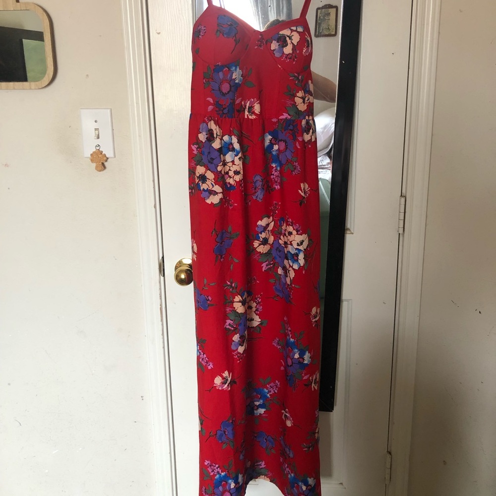 XS Band Of Gypsies Maxi Bustier Dress with Pockets
